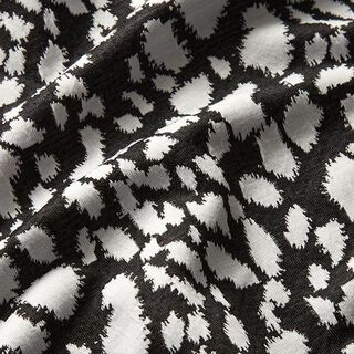 Jacquardjersey Fläckmuster – svart/vit, 