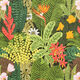 Outdoortyg Canvas Exotiska växter – mörkgrön,  thumbnail number 1