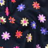 Babymanchester blommor med glittertryck | Poppy Fabrics – marinblå,  thumbnail number 2