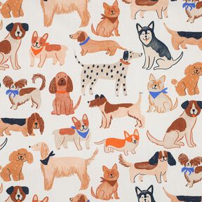 Bomullspoplin Hundar Digitaltryck | Poppy Fabrics – yllevit, 