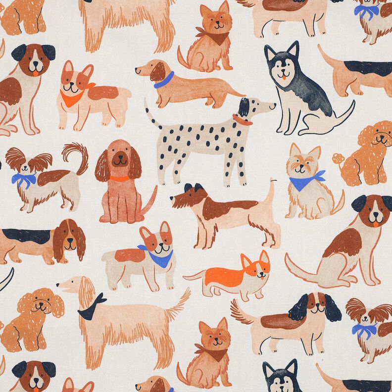 Bomullspoplin Hundar Digitaltryck | Poppy Fabrics – yllevit, image number 1