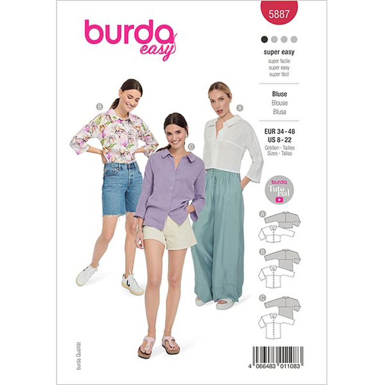 Blus  | Burda 5887 | 34-48,  image number 1