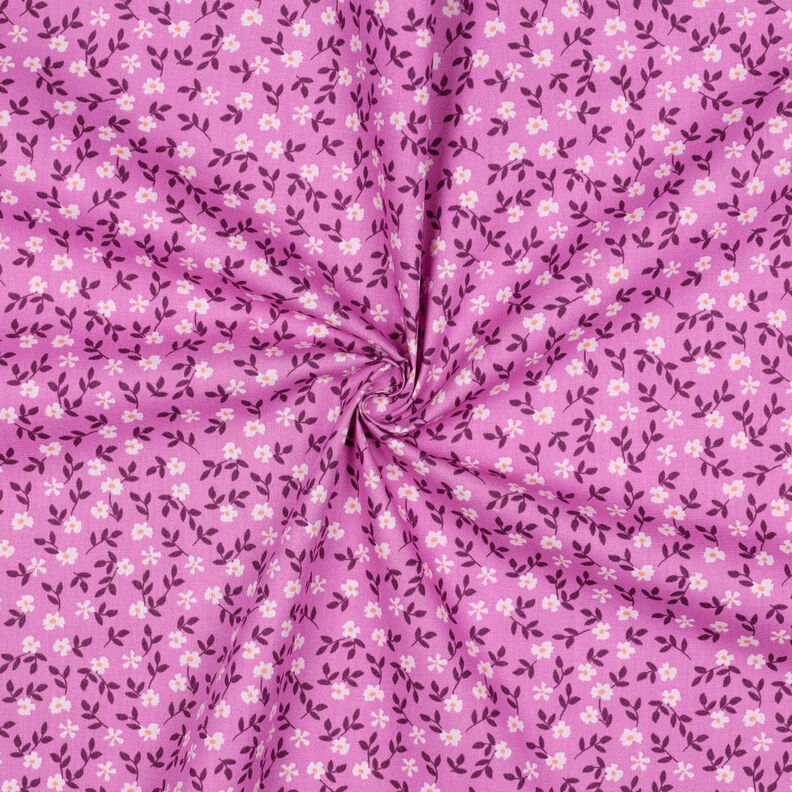 GOTS Bomullspoplin Spridda blommor | Poppy Fabrics – pink/vit,  image number 3