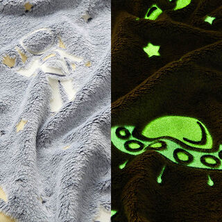 Mysfleece Glow in the Dark-universum – nattblå/kräm, 