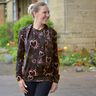 Bomullsjersey Guldspräckliga hjärtan | Glitzerpüppi – svartblå/mörk gammelrosa,  thumbnail number 6