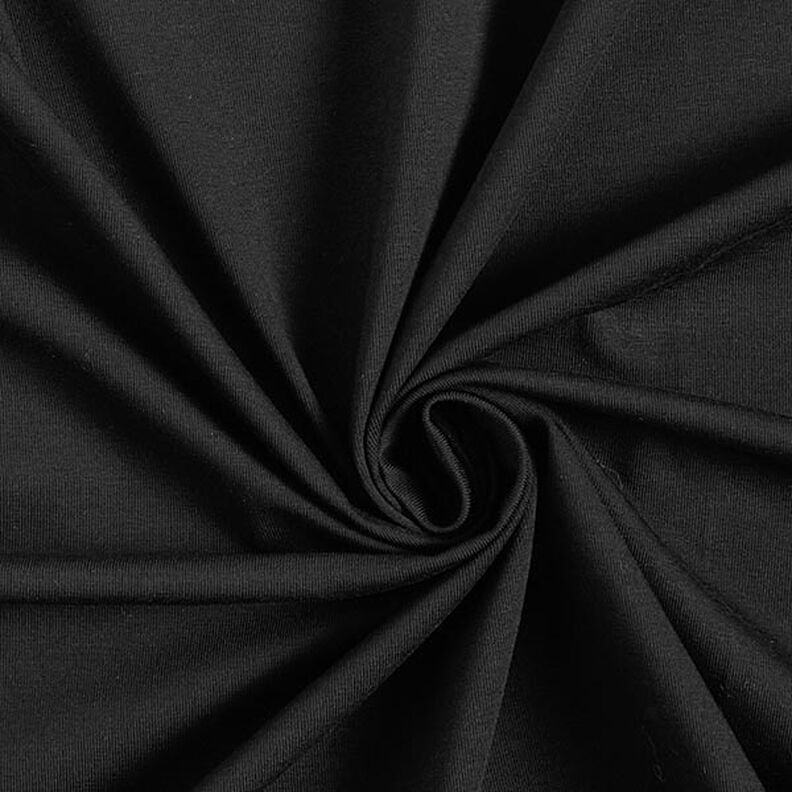 Bomullsjersey medium enfärgad – svart,  image number 1