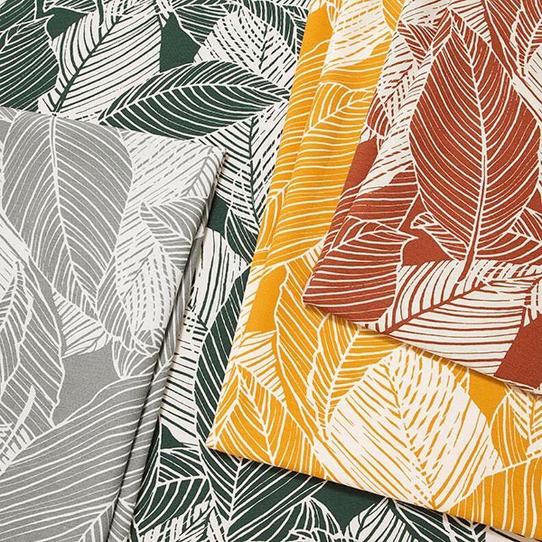 Dekorationstyg Canvas Stora blad – grått,  image number 5