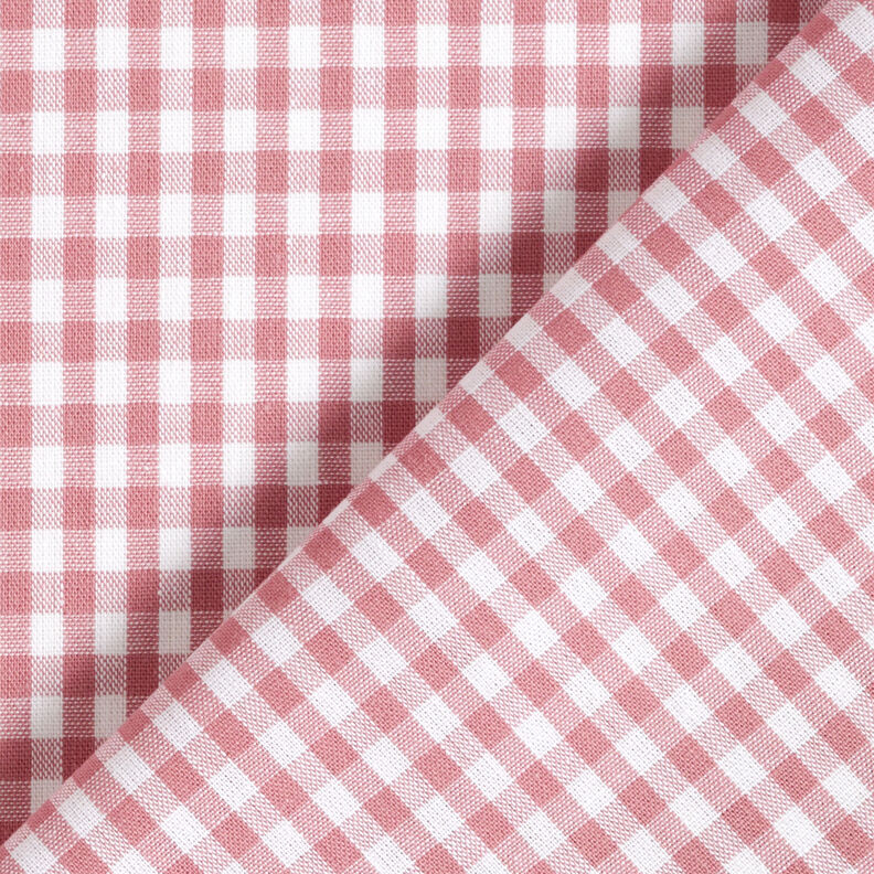 Bomullstyg Vichy rutig 0,5 cm – gammalt rosa/vit,  image number 4