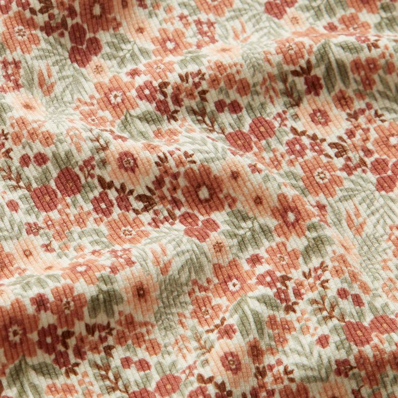 Ribbad jersey Blomsteräng – yllevit, image number 2