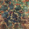Bomullstyg Batiksolar – blågran/brun,  thumbnail number 1