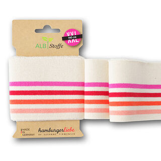 GOTS Ribbade muddar CUFF ME COLLEGE [ 140 cm | 7,5 cm ] | Albstoffe – yllevit/rosa, 