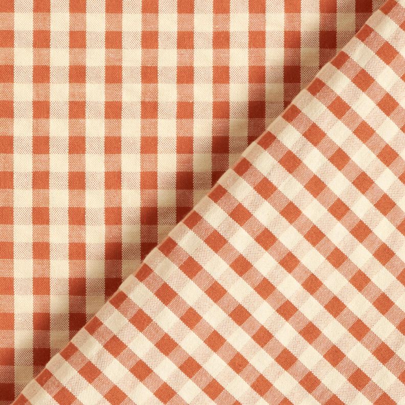Bäckebölja Bomull vävt rutmönster – terracotta/ljusbeige,  image number 4