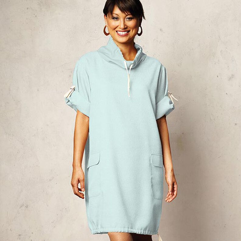 Bomullsfleece Enfärgat – isblå,  image number 7