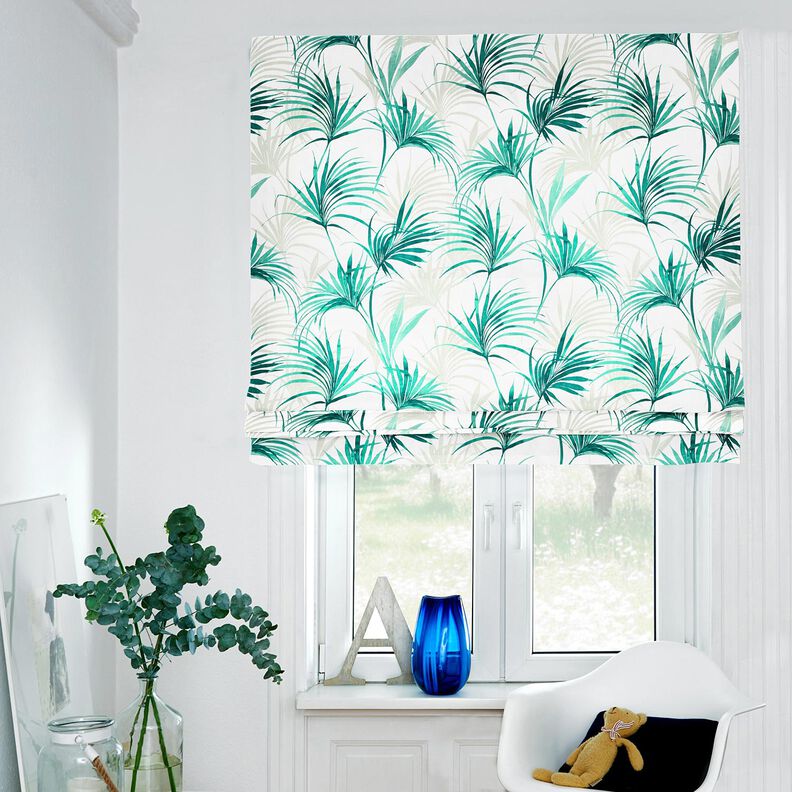 Dekorationstyg Panama Palmblad – vit/smaragdgrön, image number 5
