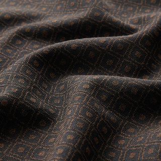 Stretch jacquard rombmönster – svart/brun, 