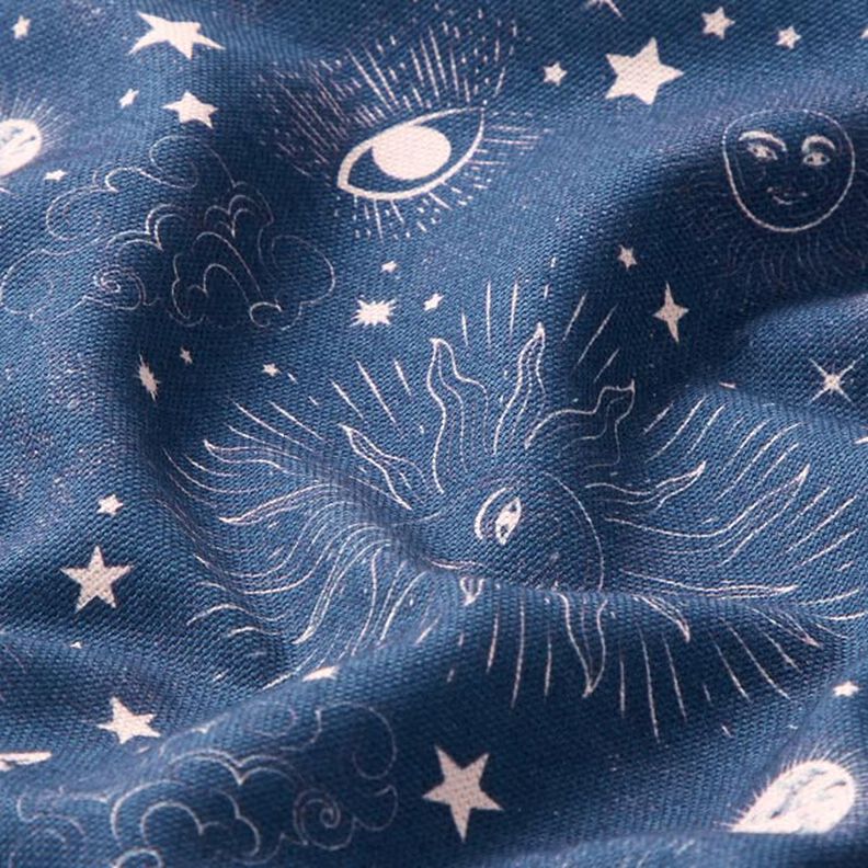 Dekorationstyg Halvpanama Astronomiska objekt – marinblått,  image number 2