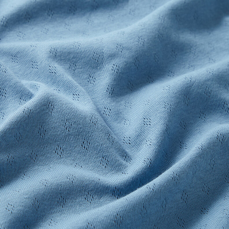 Finstickad jersey med hålmönster – blå,  image number 2