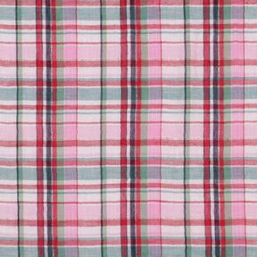 Muslin/Dubbel-krinkelväv Lurex rutigt | Poppy Fabrics – rose/guldmetallic, 