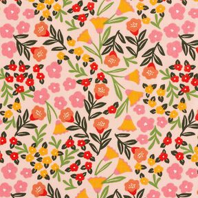 Behandlad bomull Blomsteräng – ljusbeige/pink, 