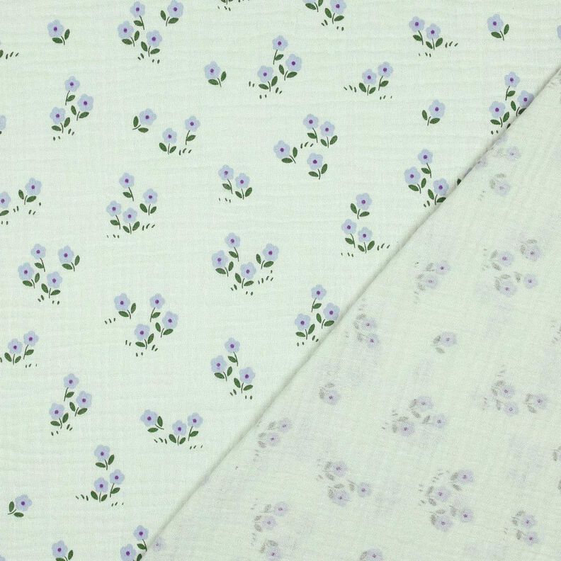 Muslin/Dubbel-krinkelväv småblommor | Poppy Fabrics – ljus mint,  image number 4