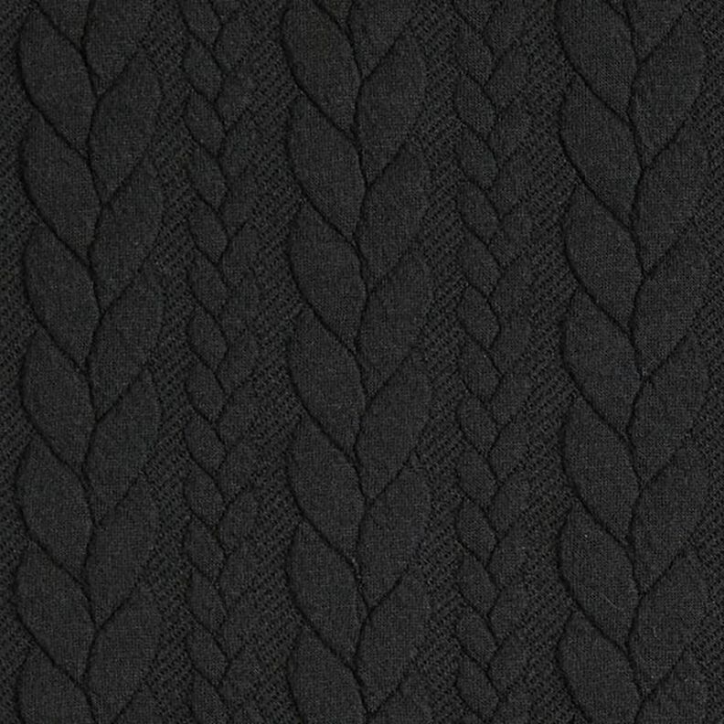 Jerseyjacquard Cloqué Flätat mönster – svart,  image number 1