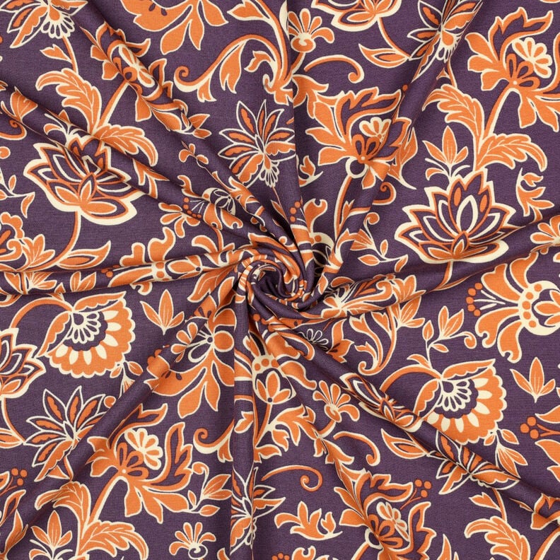 Romanitjersey Paisleyblommor | Poppy Fabrics – lila, image number 3