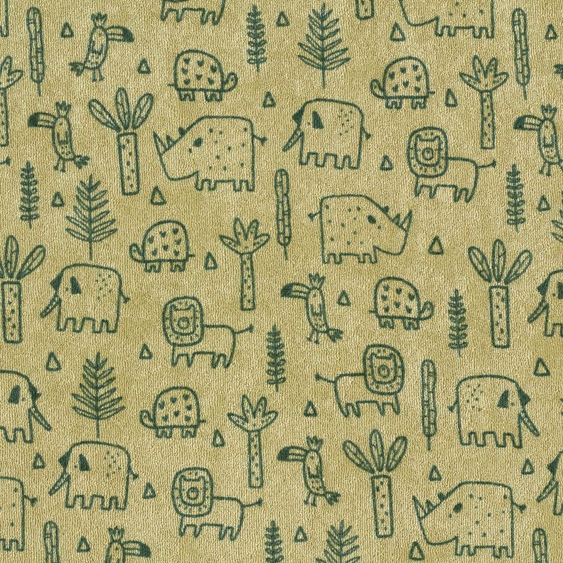 frottéjersey I djungeln – gråbeige,  image number 1