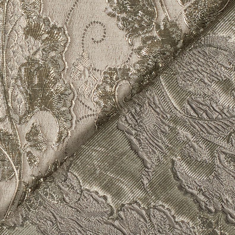 Klädtyg jacquard Brokad blommor – mullvad,  image number 4