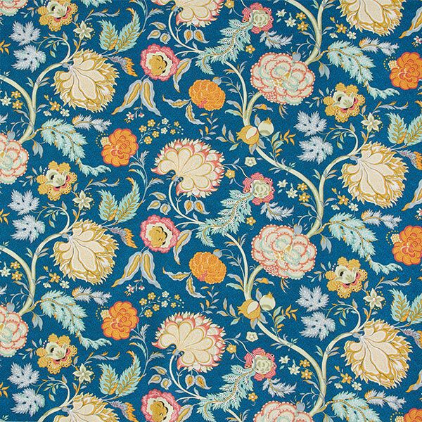 Dekorationstyg Canvas Orientaliskt blommönster – petrol, image number 1
