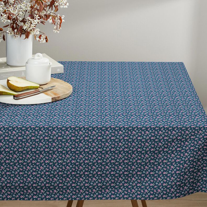 Bomullstyg Poplin Fina blommor – blå/pastellviolett,  image number 7