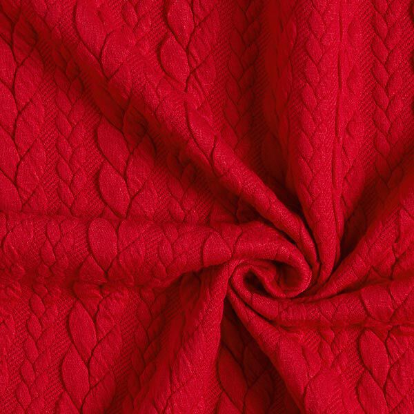 Jerseyjacquard Cloqué Flätat mönster – rött,  image number 3