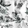 Dekorationstyg Halvpanama pittoreska blommor – vit/svart,  thumbnail number 3