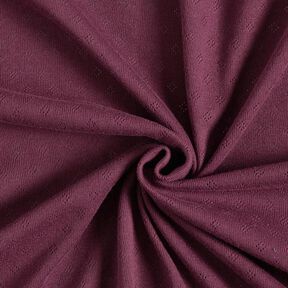 Finstickad jersey med hålmönster – aubergine, 
