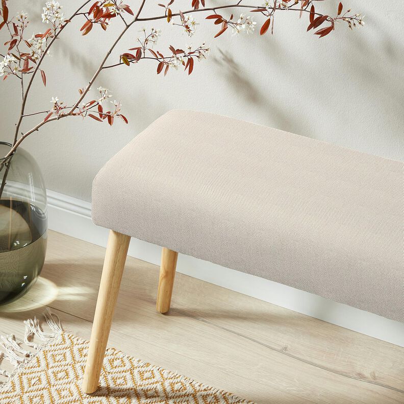 Dekorationstyg Kypert (twill) tv&aring;f&auml;rgat &ndash; ljusbeige/natur,  image number 4