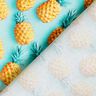 Bomullstyg Poplin ananas – aquablått/gul,  thumbnail number 4