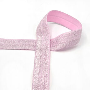 Elastiskt kantband (vikt resår) glitter [20 mm] – rosa, 