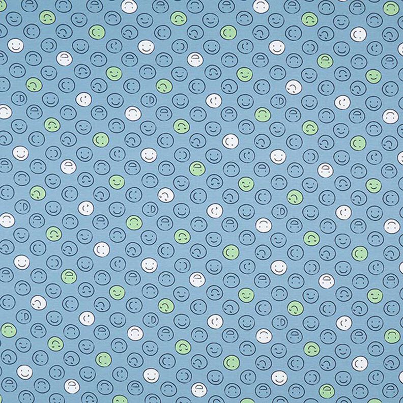 Bomullsjersey självlysande smileys – jeansblå,  image number 8