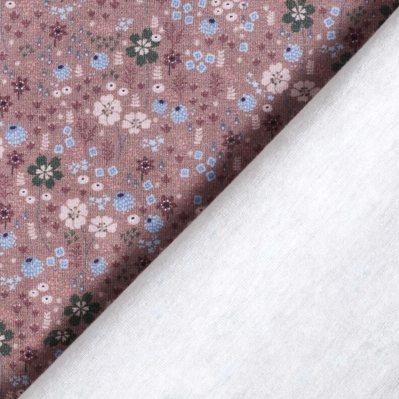 Bomullsjersey skogsblomsteräng Digitaltryck – mörk gammalrosa,  image number 4