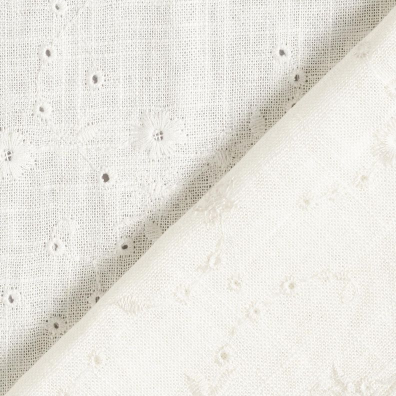 Viskos-linne-mix Engelskt broderi Blomrankor – elfenbensvit,  image number 4