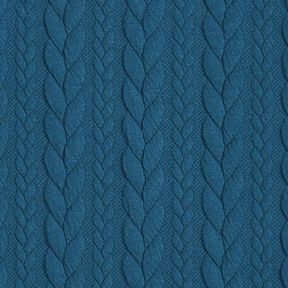 Jerseyjacquard Cloqué Flätat mönster – petrol, 