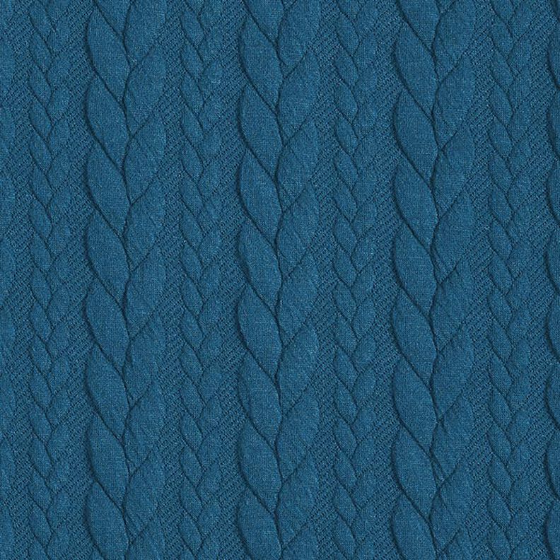 Jerseyjacquard Cloqué Flätat mönster – petrol,  image number 1