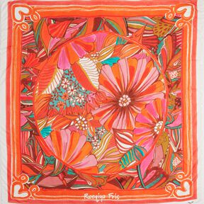 Strandkläder Panel Pareo sommarblommor – brandgul/gul oliv, 