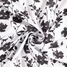 Viskostyg abstrakt blommönster – vit/svart,  thumbnail number 3