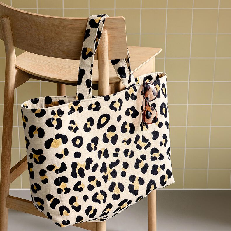 Dekorationstyg Gobeläng Leopard – ljusbeige/svart, image number 6