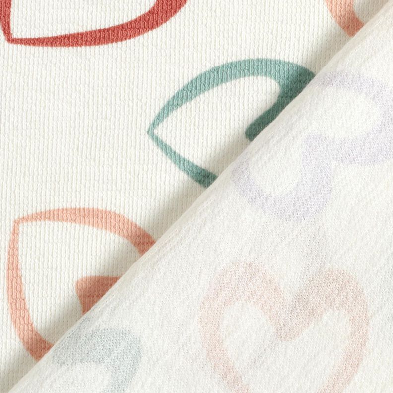 Bomullsjersey f&auml;rgglada hj&auml;rtan &ndash; vit/fl&auml;der,  image number 4