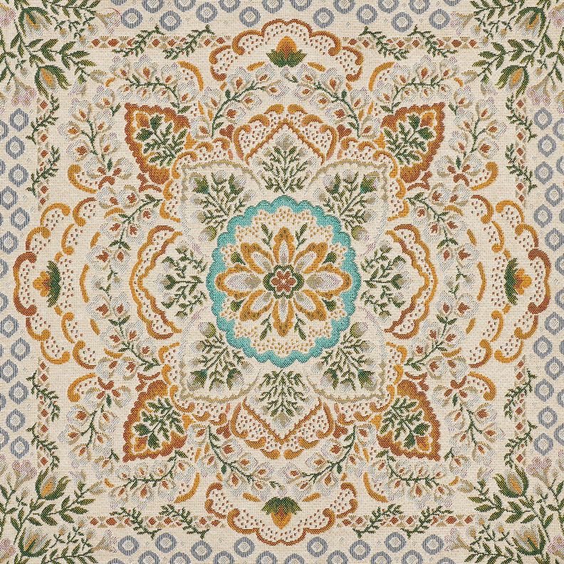 dekorationspanel Gobeläng stor mandala – senap/ljusbeige,  image number 1
