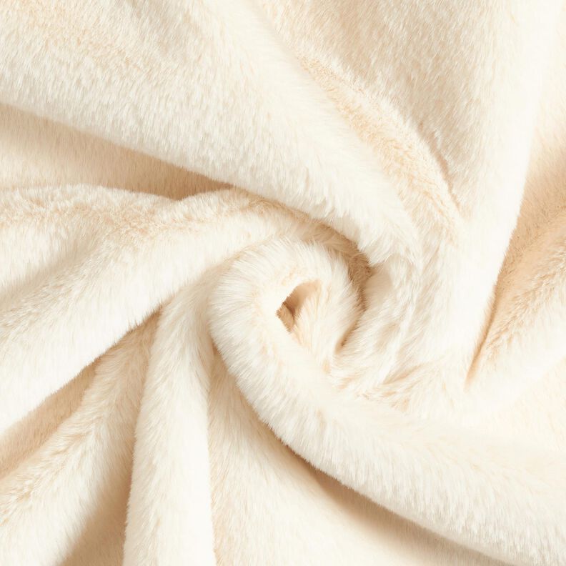 Velourtyg med fuskpäls på baksidan – kräm, image number 6