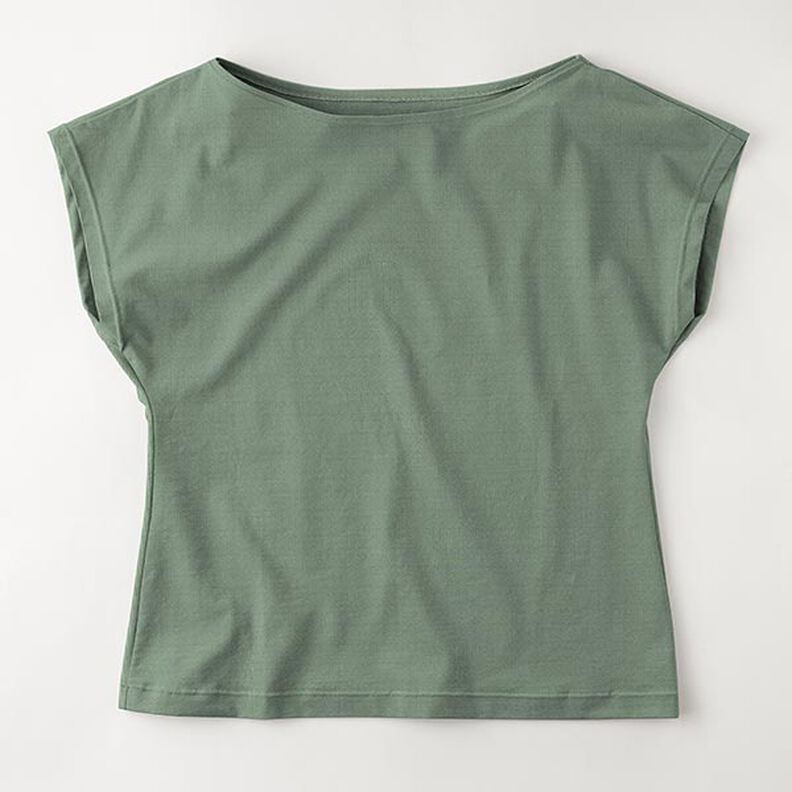 Bomullsjersey medium enfärgad – pinjegrön, image number 8