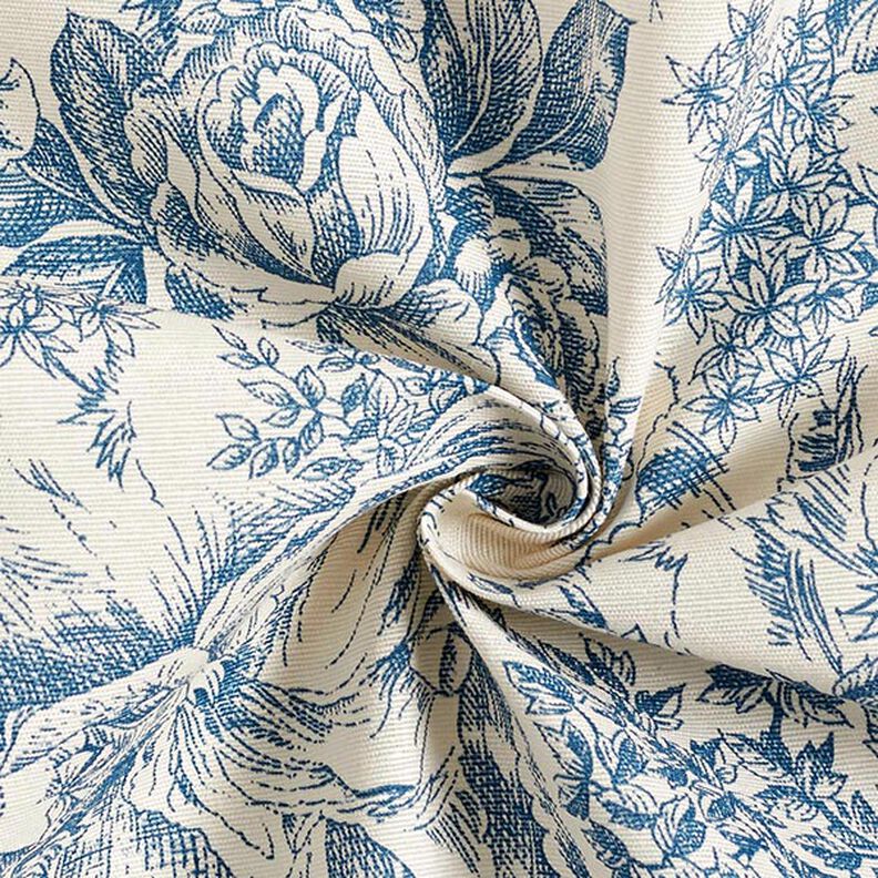 Dekorationstyg Canvas Toile de Jouy 280 cm – blå,  image number 3