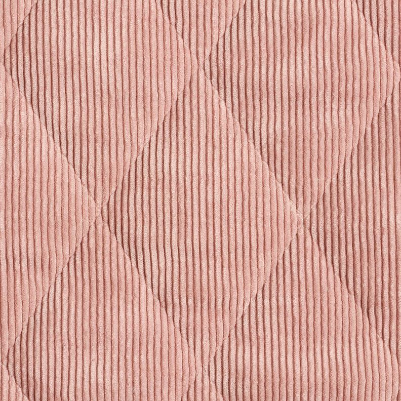 Quiltat tyg Manchester med undersida i päls med romber – gammalt rosa,  image number 1
